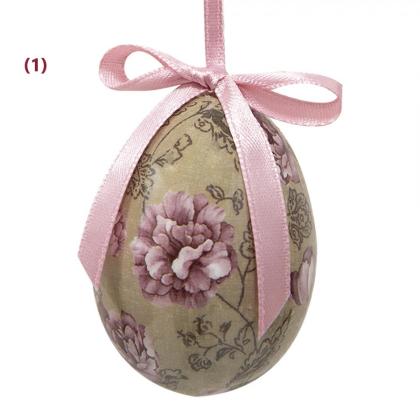 Húsvéti tojás, akasztható tojás, vintage virágos, 5 cm (többféle)