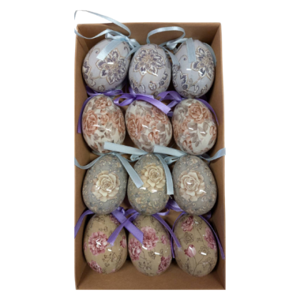 Húsvéti tojás, akasztható tojás, vintage virágos, 5 cm (többféle)