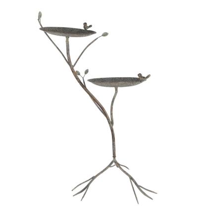 Antik fém madáretető, fém madáritató, vintage, álló, 78 cm