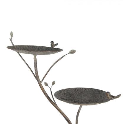 Antik fém madáretető, fém madáritató, vintage, álló, 78 cm