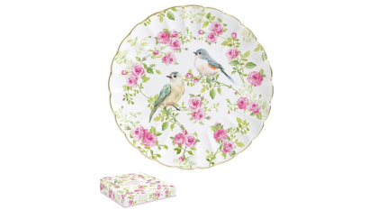 Porcelán desszerttányér díszdobozban, tavaszi tányér, Spring Time