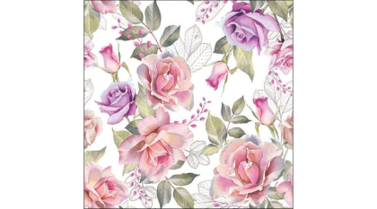 Papírszalvéta, rózsás szalvéta, többféle méret, 20 db/csomag, Josephine