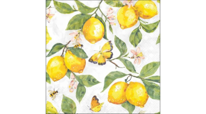 Papírszalvéta, citromos szalvéta, többféle méret, 20 db, Fresh Lemons