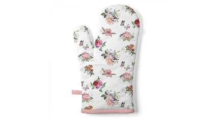 Virágos edényfogó kesztyű, Charlotte white