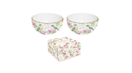 Porcelán tálkaszett, 2 db-os, díszdobozban, tavaszi virágos tálka Spring Time