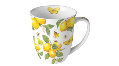 Citromos bögre, porcelán bögre, Fresh Lemons