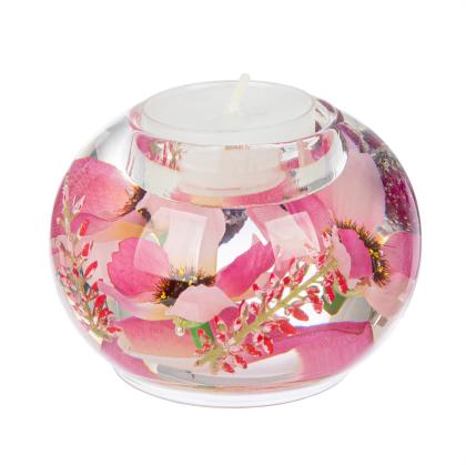 Zselés mécsestartó, tavaszi mécsestartó, virágos, gömb alakú