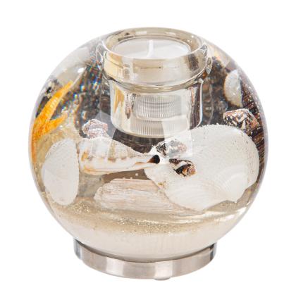 Zselés mécsestartó, üveg mécsestartó, LED-es mécsestartó, kagylós-tengeres, gömb