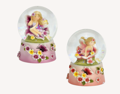 Hógömb, tavaszi glitteres hógömb, tavasztündér, kicsi