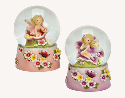 Hógömb, tavaszi glitteres hógömb, tavasztündér, nagy