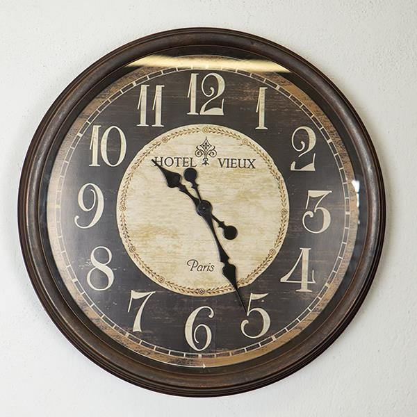 Falióra, antik hatású, barna, Hotel Vieux, ∅ 61 cm