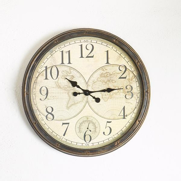 Falióra, antik térkép mintával, ∅ 50 cm