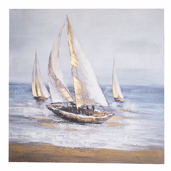 Vitorlás falikép, balatoni vászonkép, hajós kép, tengeres kép, 100x100 cm