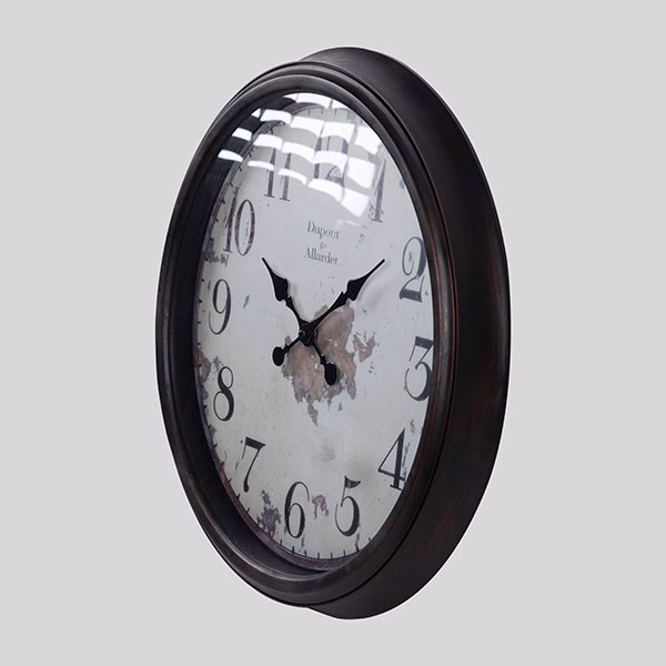 Falióra, fekete, antik hatású, Dupont & Allardet, ∅ 50 cm