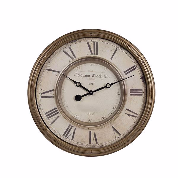 Falióra, óarany, antik. vintage hatású, római számos számlappal, Colorado Clock Co. ∅ 50 cm