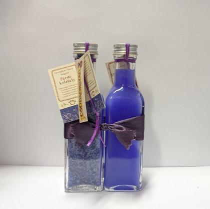 Levendulás ajándékcsomag, (tusfürdő, fürdőkristály üvegben), 2x100 ml