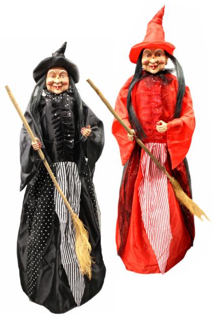 Elegáns boszorkány, nevető, világítószemű elegáns boszi, álló boszorkány, 100 cm