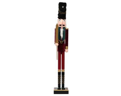 Diótörő figura, diótörő fából, vékony bársonyruhás diótörő karddal (több méret)