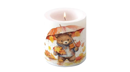 Átvilágítós gyertya, medvés, macis gyertya, Umbrella bear