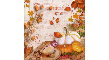 Papírszalvéta, őszi szalvéta, tök mintás szalvéta, 33x33 cm, 20 db, Colours of autumn