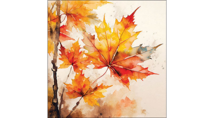 Papírszalvéta, őszi szalvéta, levél mintás szalvéta, 33x33 cm, 20 db, Vibrant leaves