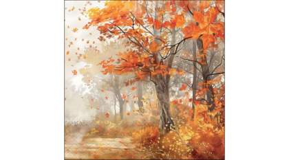 Papírszalvéta, őszi szalvéta, őszi erdő mintás szalvéta, több méret, 20 db, Autumn tree