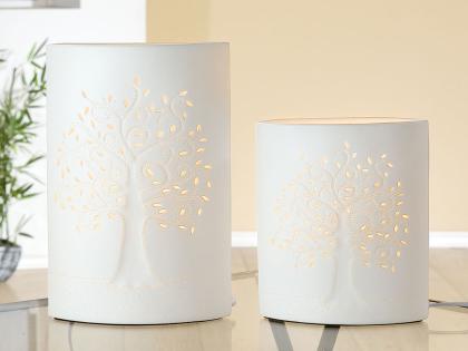 Porcelán lámpa, csipke lámpa, életfa (több méret)