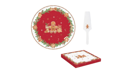 Süteményes tál+lapát, tortatál, sütis tál, torta tál, Fancy Gingerbread