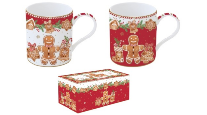 Mézeskalácsos bögre szett, kávés bögre, teás bögre,  karácsonyi bögre, Fancy Gingerbread