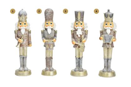 Diótörő figura kerámiából, barna-ezüst-arany, 17 cm (többféle)
