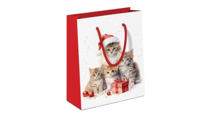 Karácsonyi ajándéktasak, cicás ajándéktasak, Meaowy Christmas
