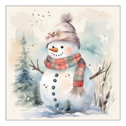 Papírszalvéta, karácsonyi szalvéta, hóemberes szalvéta (több méret), 20 db, Snowman in nature