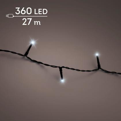 LED égősor, fényfüzér, karácsonyi világítás, kültéri/beltéri, melegfehér/hidegfehér, 360 LED, 27 m