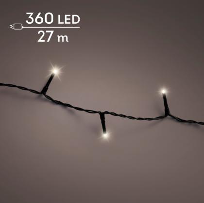 LED égősor, fényfüzér, karácsonyi világítás, kültéri/beltéri, melegfehér/hidegfehér, 360 LED, 27 m